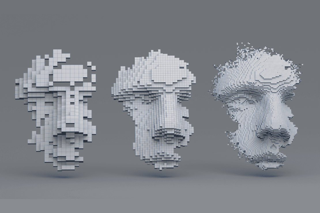 Pixelated faces image
